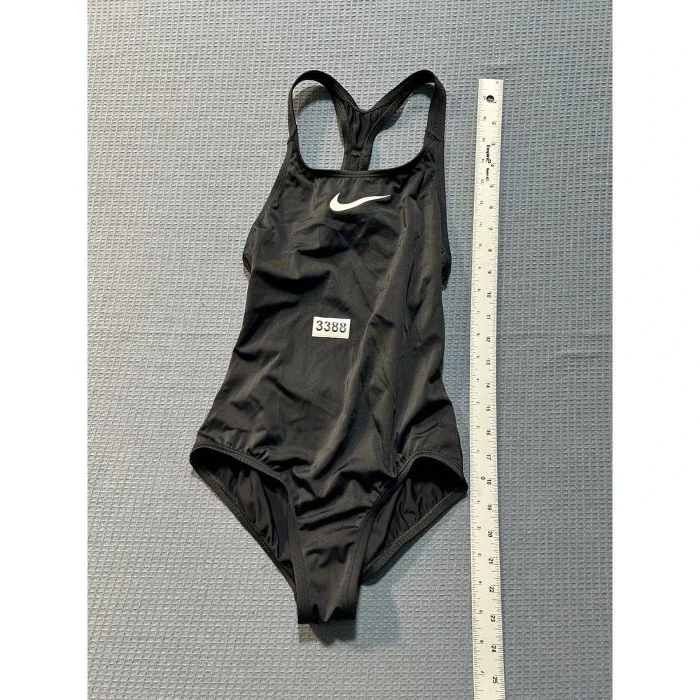 Nike One Piece Swimsuit  acerback Performance Girls Medium Black